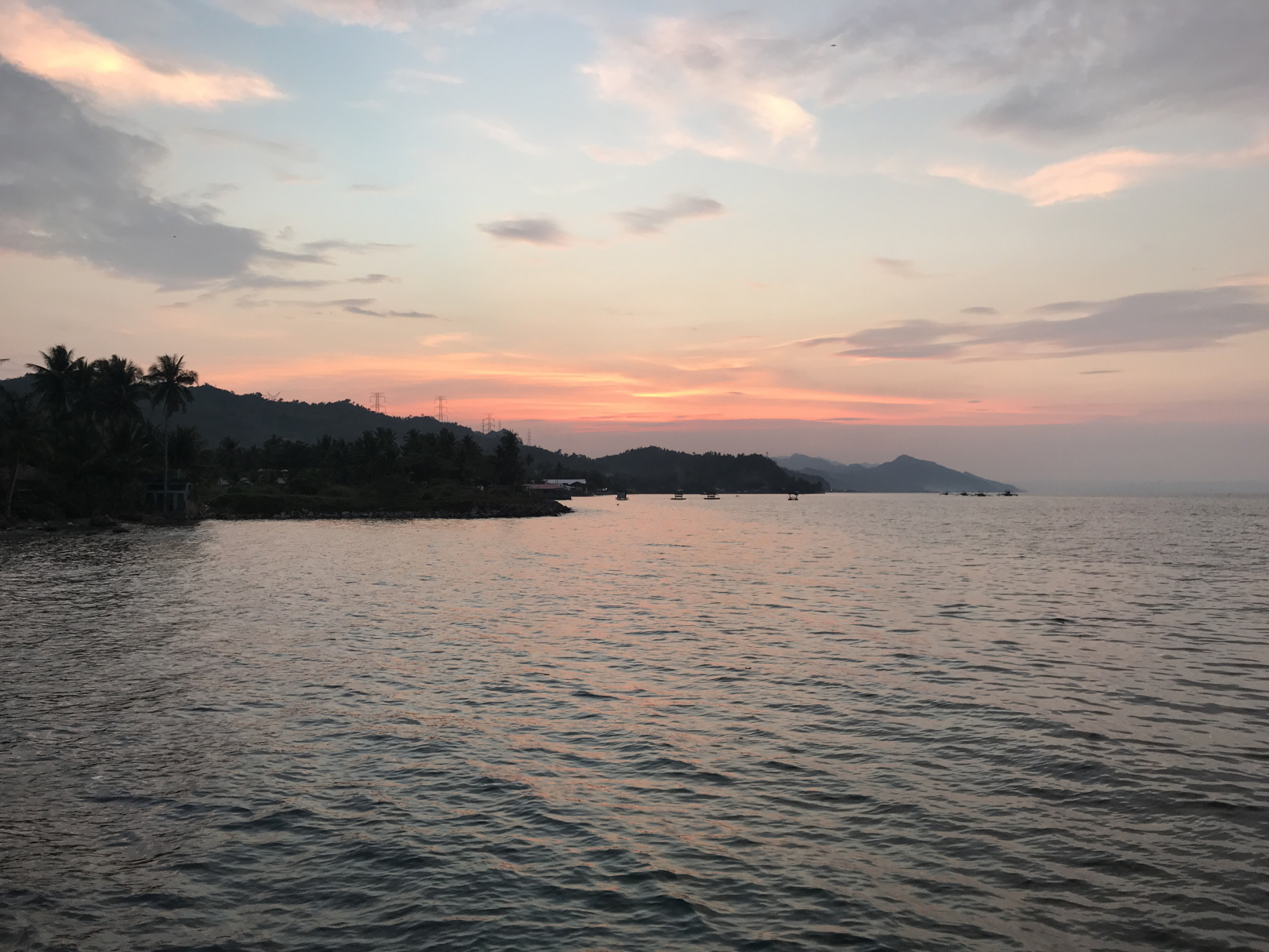 The sky changing color as night approaches.